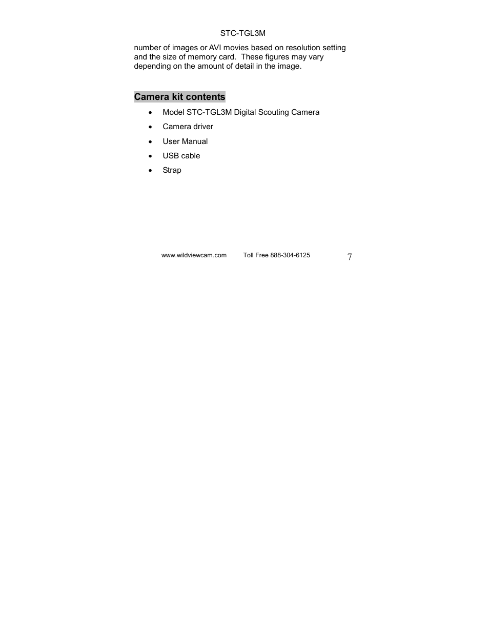 Wildview STC-TGL-3 User Manual | Page 7 / 31