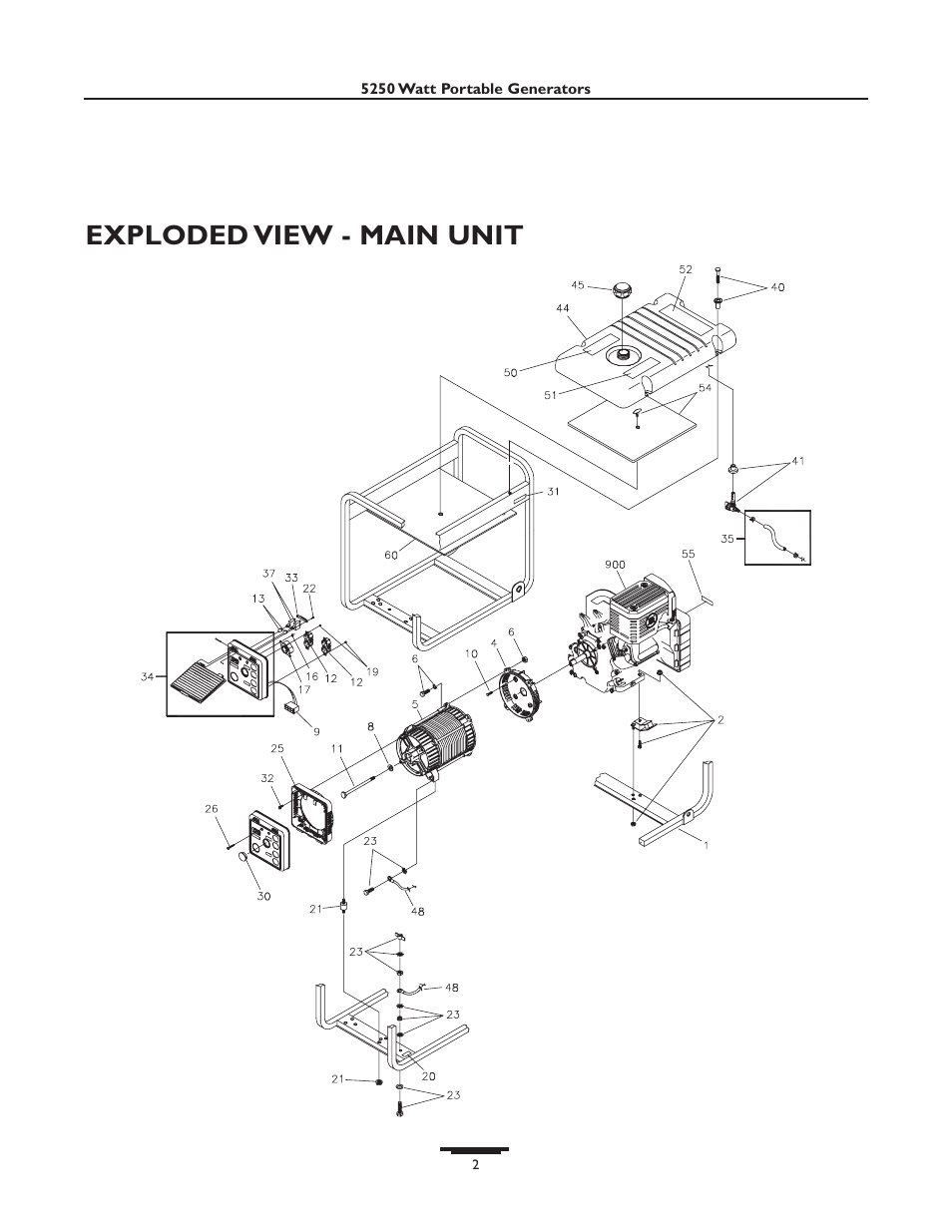 Exploded view - main unit | Briggs & Stratton 1971 User Manual | Page 2 / 4