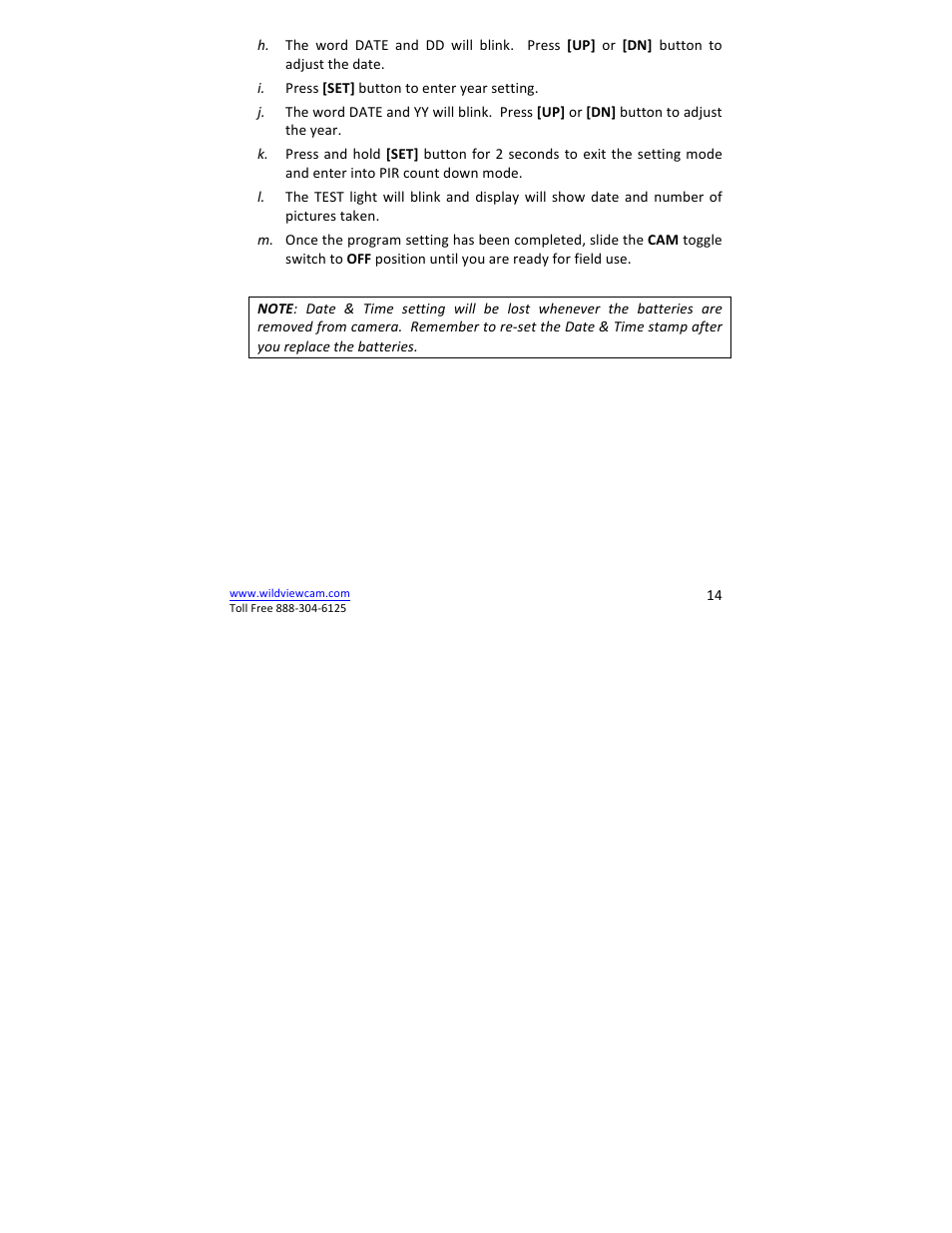 Wildview STC-TGL-X2IR User Manual | Page 14 / 30