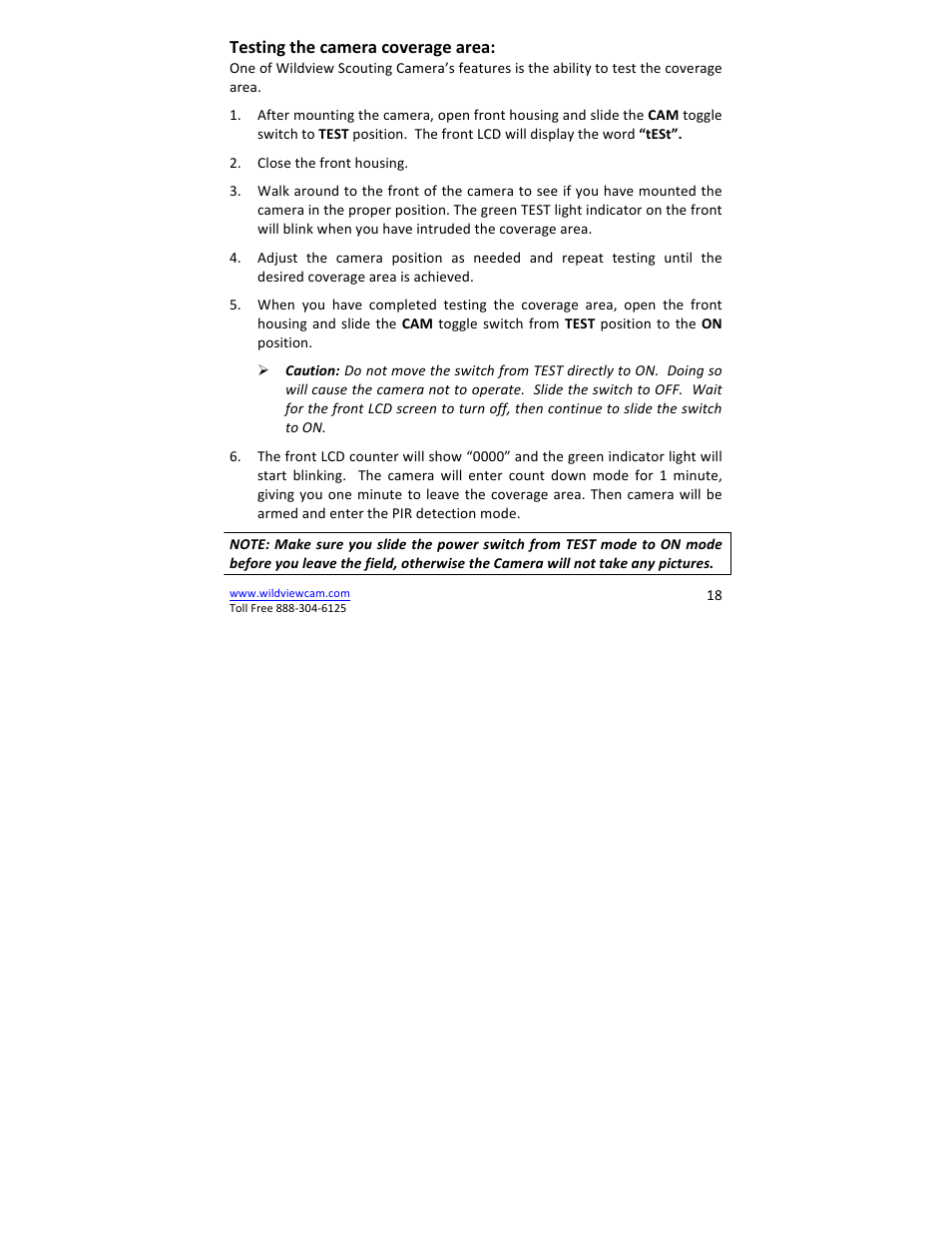 Wildview STC-TGL-X2IR User Manual | Page 18 / 30