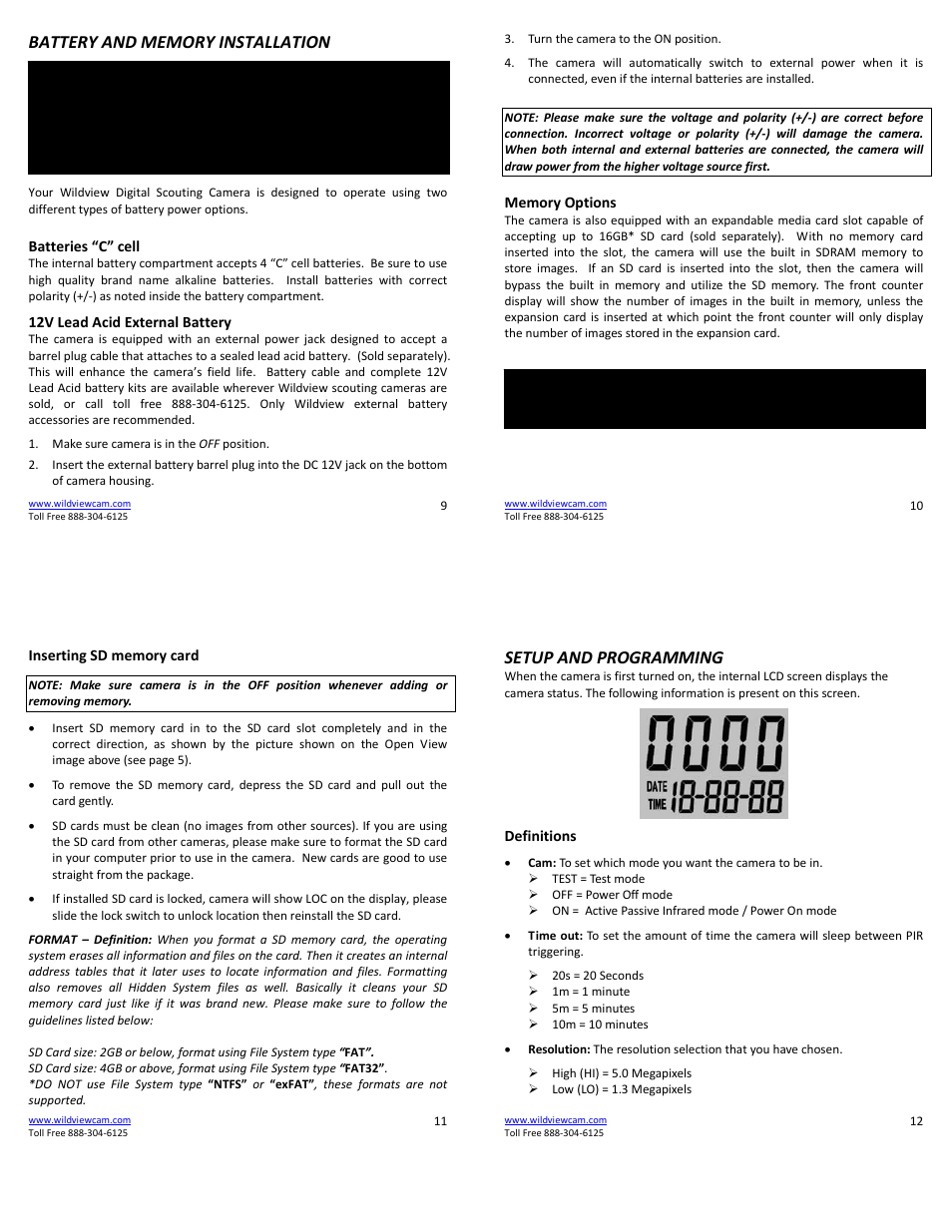 Setup and programming | Wildview STC-TGL-X5IR User Manual | Page 3 / 8