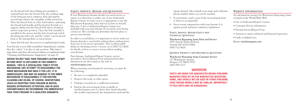 Winchester Repeating Arms 70 User Manual | Page 32 / 36