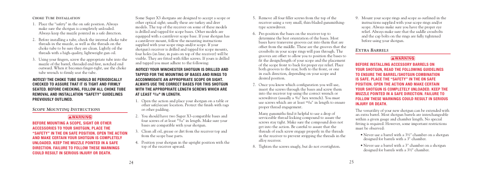 Winchester Repeating Arms X3 Shotgun User Manual | Page 27 / 44