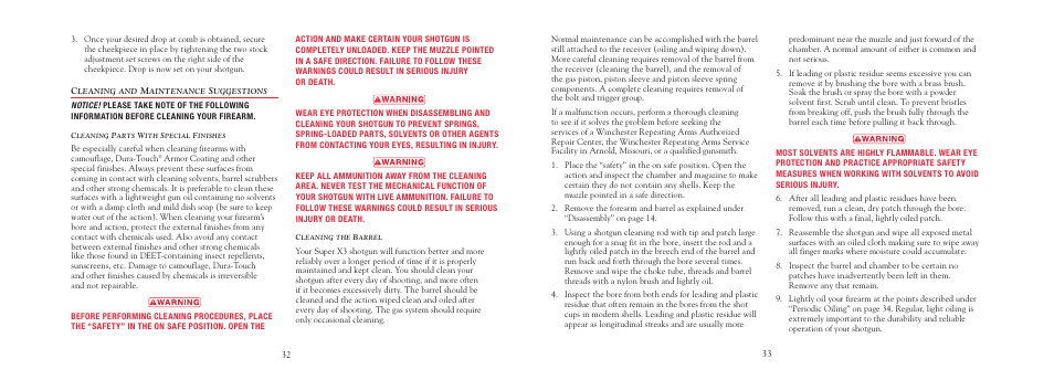 Winchester Repeating Arms X3 Shotgun User Manual | Page 34 / 44