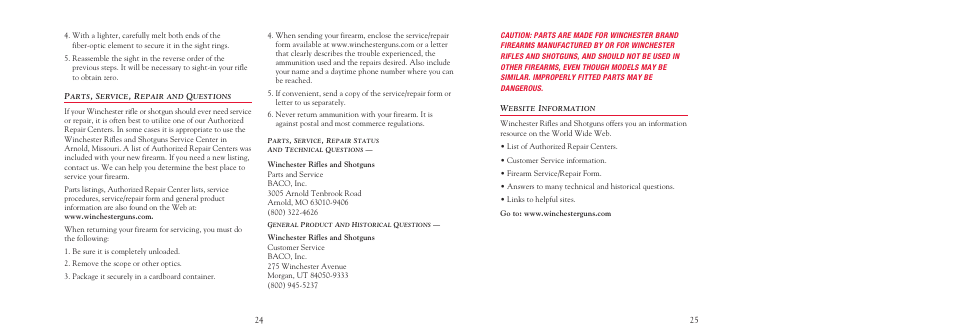 Winchester Repeating Arms X Rifle User Manual | Page 26 / 28