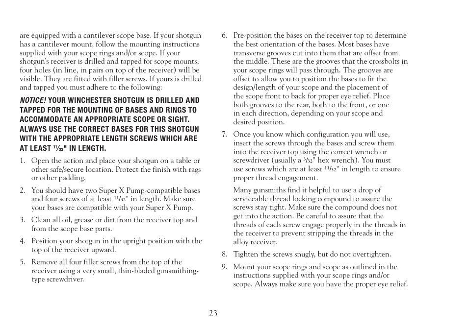 Winchester Repeating Arms X Pump (SXP) User Manual | Page 25 / 36