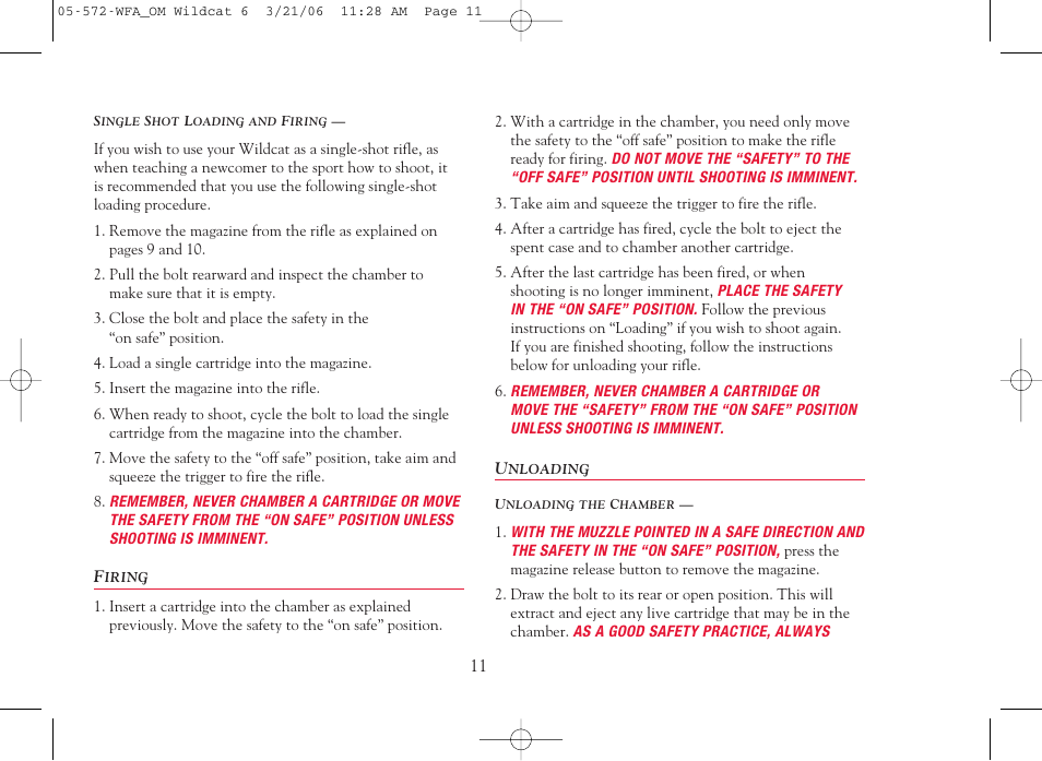 Winchester Repeating Arms Wildcat User Manual | Page 12 / 24