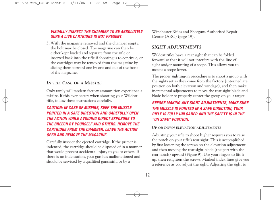 Winchester Repeating Arms Wildcat User Manual | Page 13 / 24