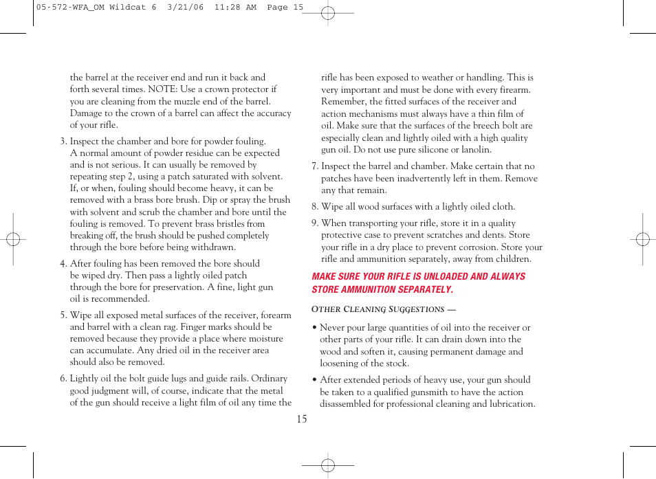 Winchester Repeating Arms Wildcat User Manual | Page 16 / 24