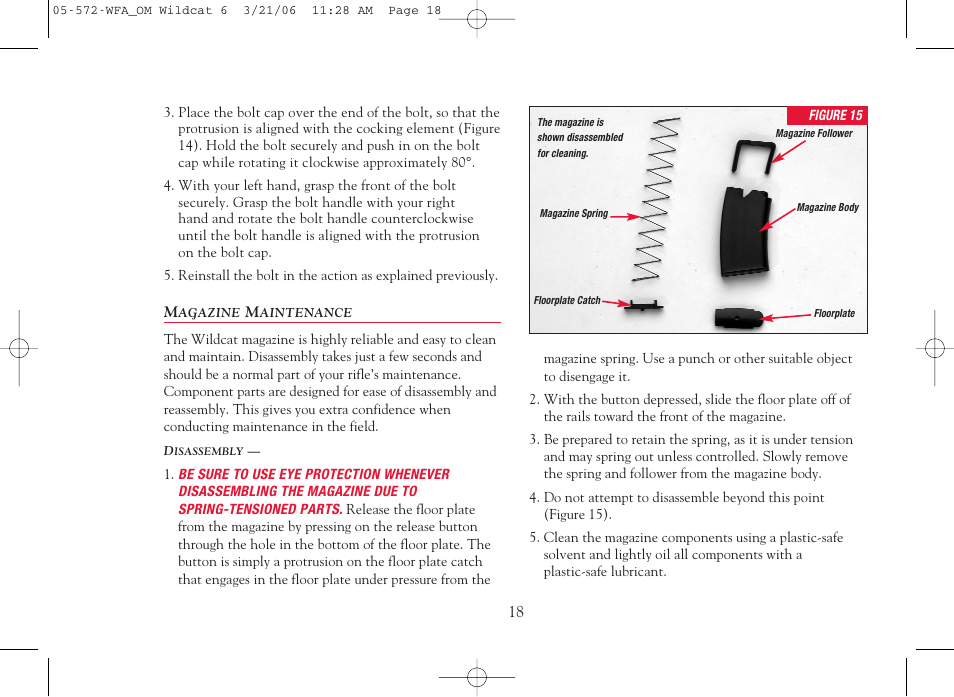 Winchester Repeating Arms Wildcat User Manual | Page 19 / 24