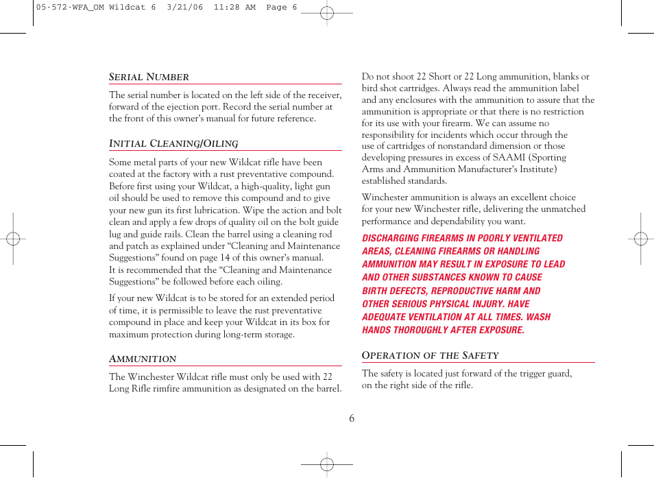 Winchester Repeating Arms Wildcat User Manual | Page 7 / 24