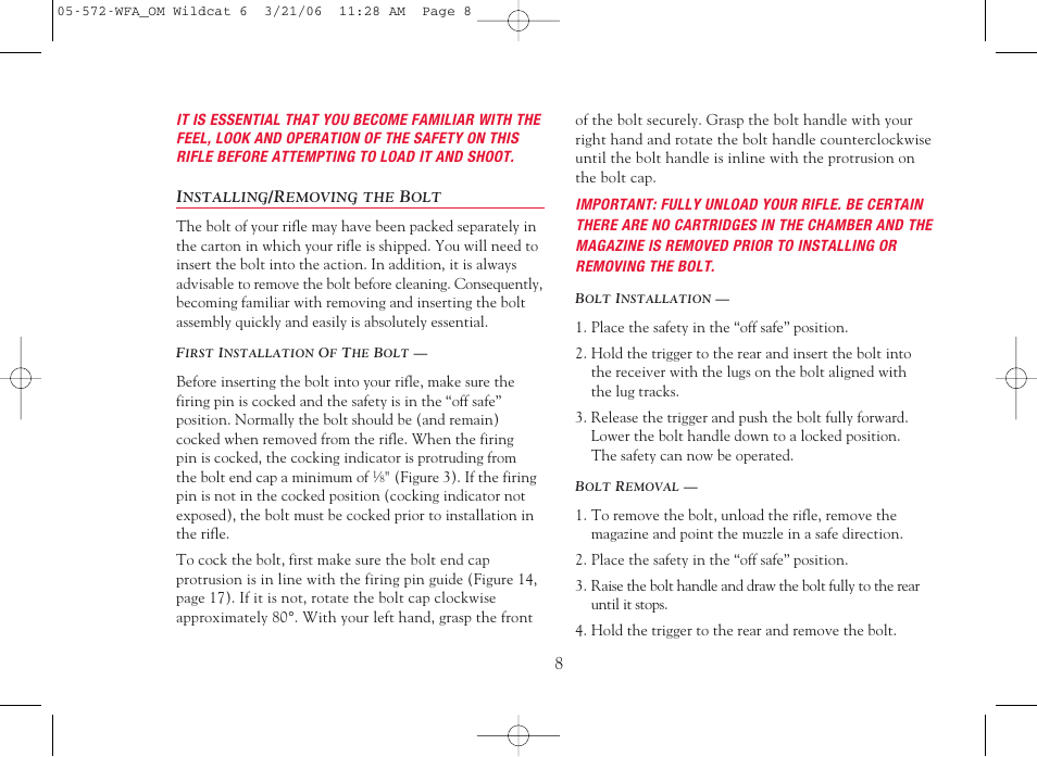 Winchester Repeating Arms Wildcat User Manual | Page 9 / 24