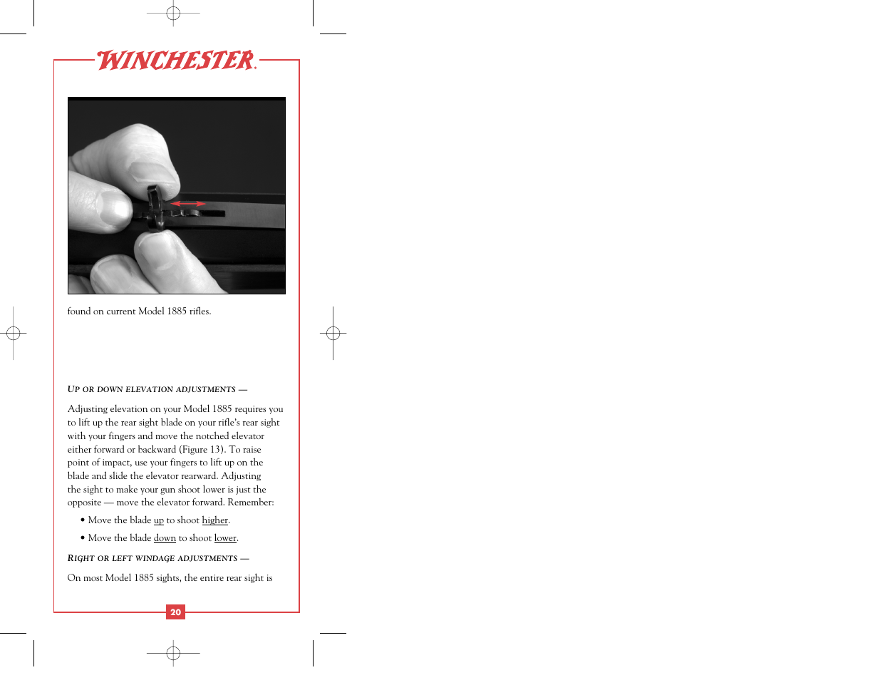Winchester Repeating Arms 1885 Centerfire User Manual | Page 22 / 36