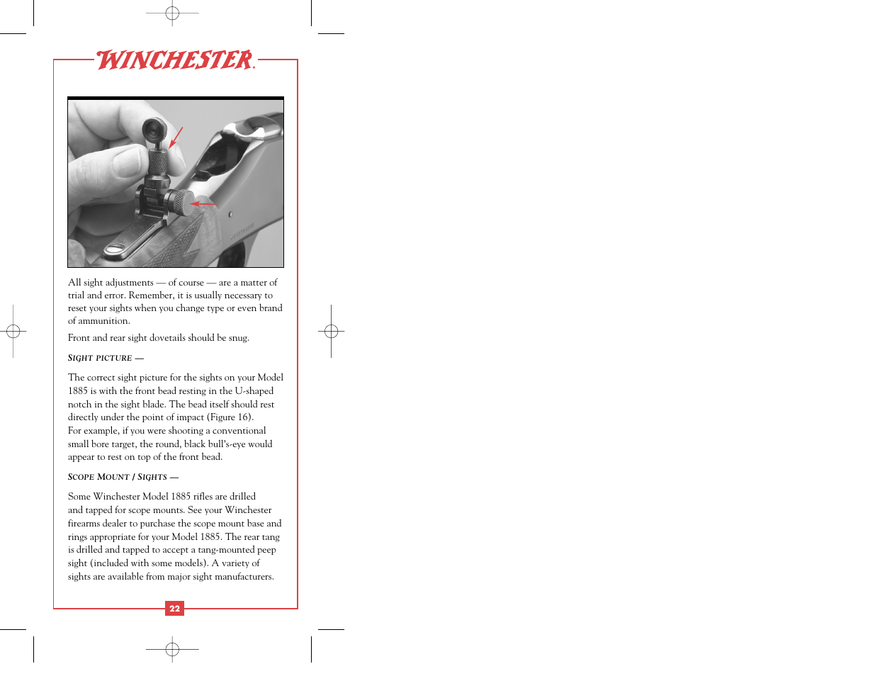 Winchester Repeating Arms 1885 Centerfire User Manual | Page 24 / 36
