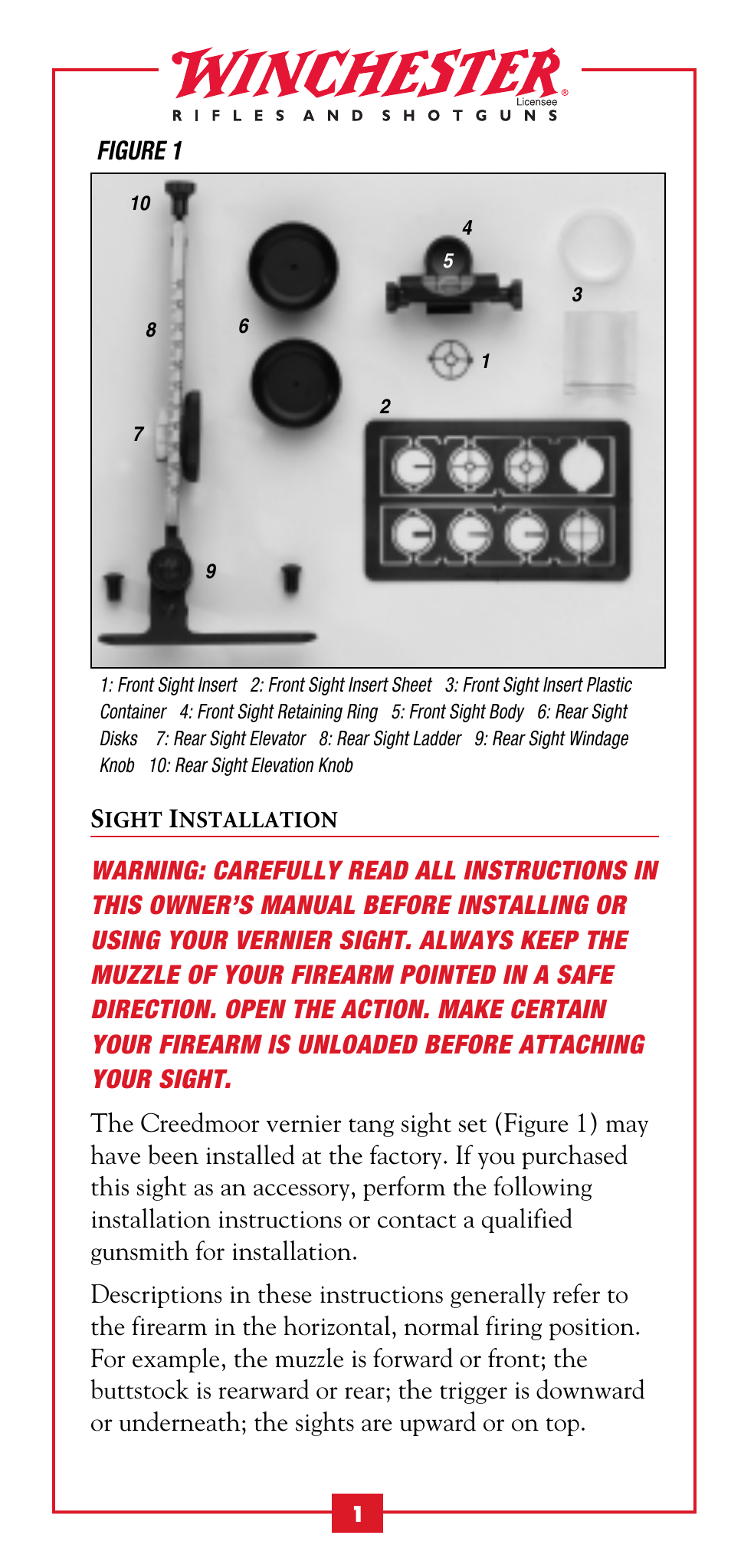 Winchester Repeating Arms 1885 Creedmoor User Manual | Page 2 / 13