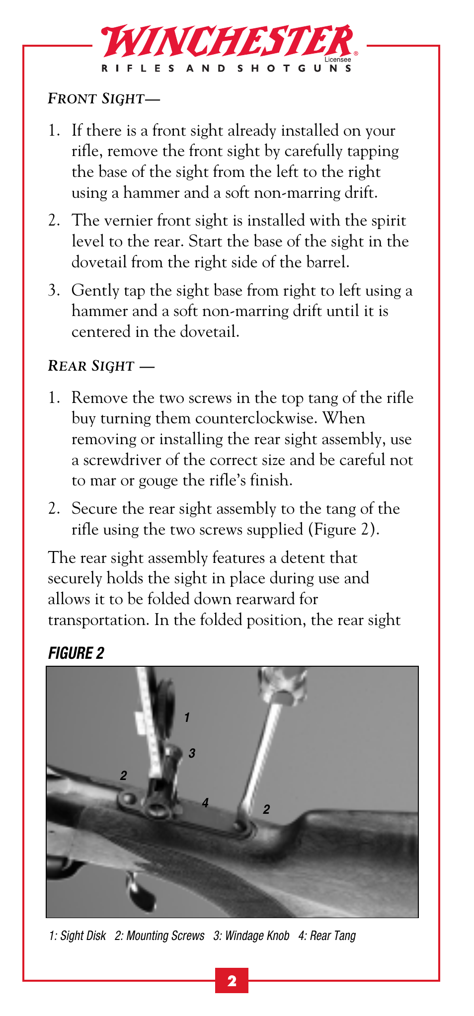Winchester Repeating Arms 1885 Creedmoor User Manual | Page 3 / 13