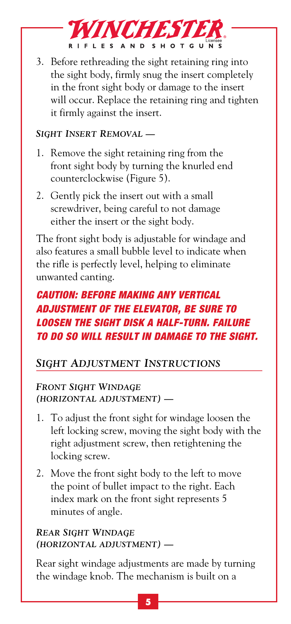 Winchester Repeating Arms 1885 Creedmoor User Manual | Page 6 / 13