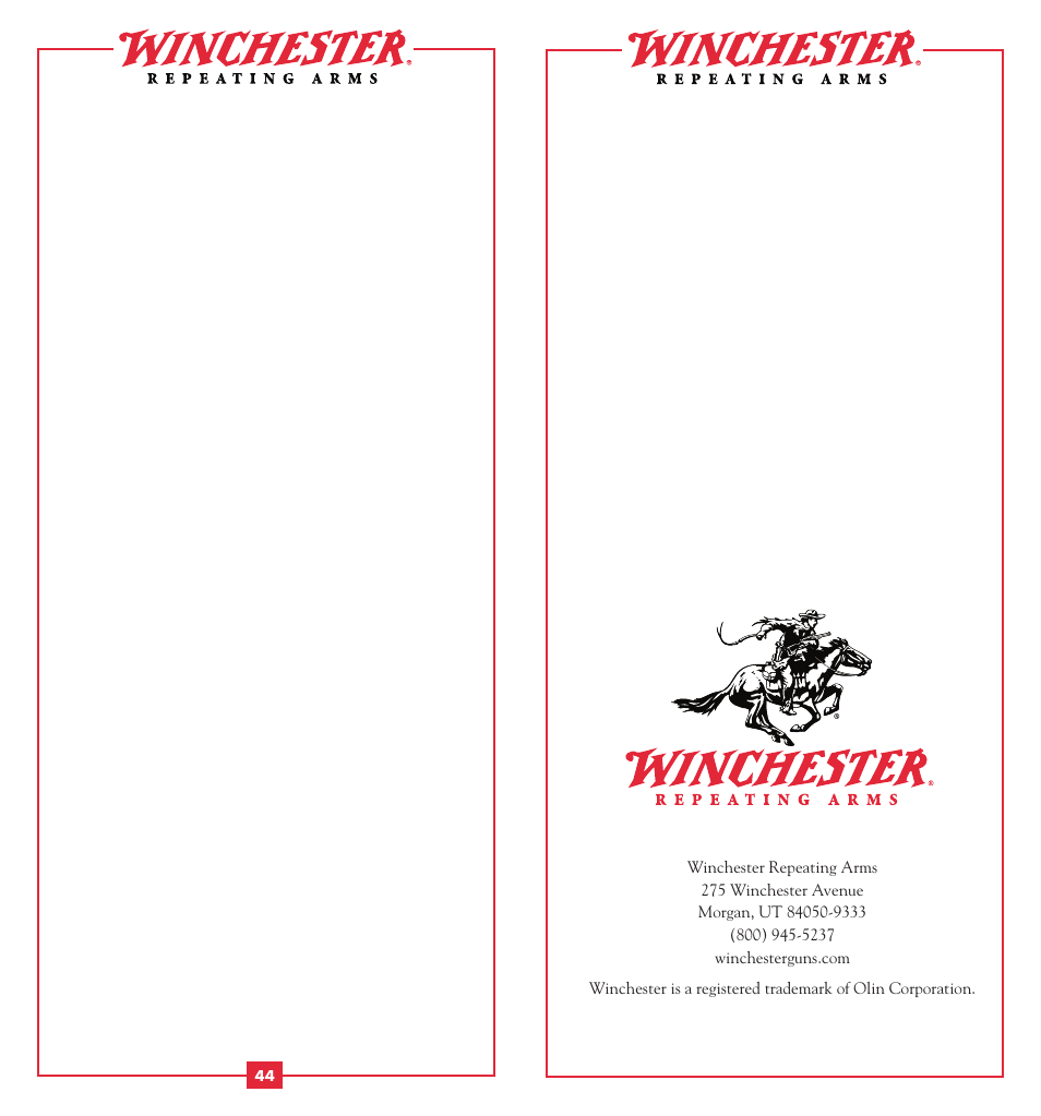 Winchester Repeating Arms 1892 User Manual | Page 24 / 24