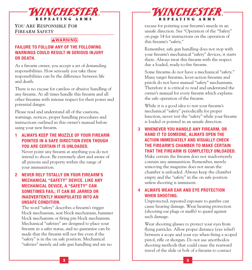 Winchester Repeating Arms 1892 User Manual | Page 3 / 24