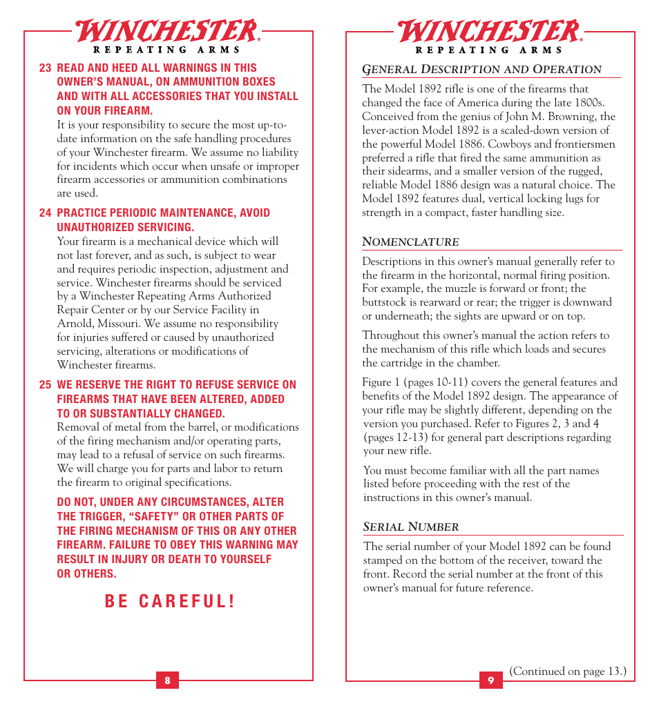 Winchester Repeating Arms 1892 User Manual | Page 6 / 24