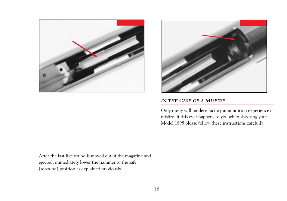 In the case of a misfire | Winchester Repeating Arms 1895 User Manual | Page 20 / 32