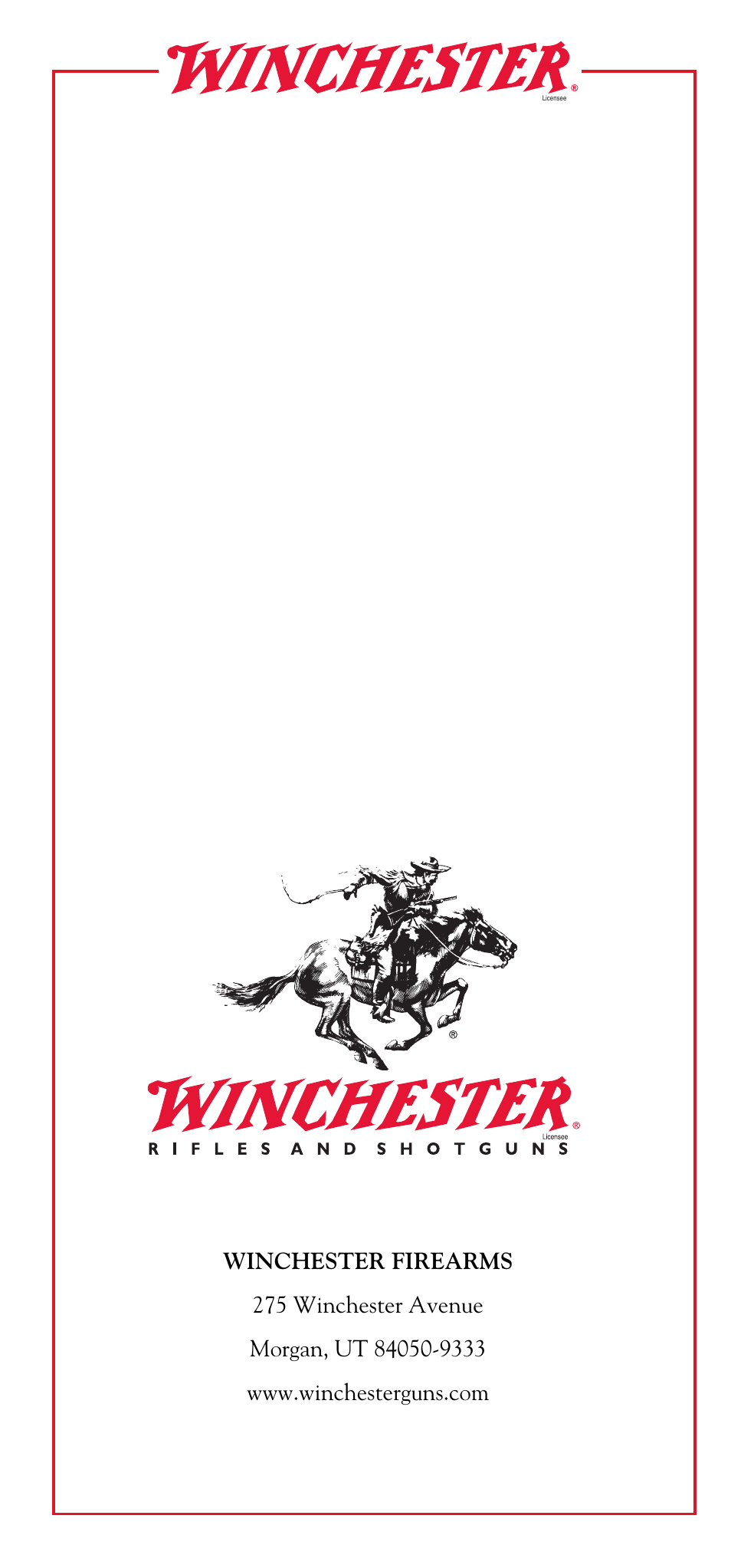 Winchester Repeating Arms 1895 Saddle Ring Carbine User Manual | Page 12 / 12