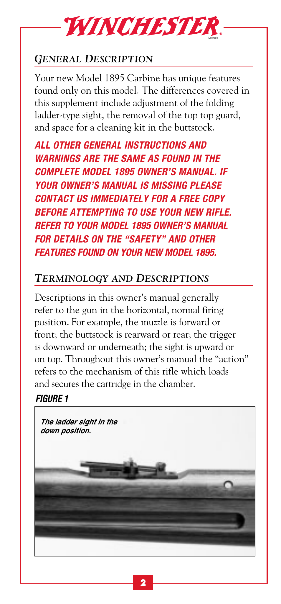 Winchester Repeating Arms 1895 Saddle Ring Carbine User Manual | Page 4 / 12