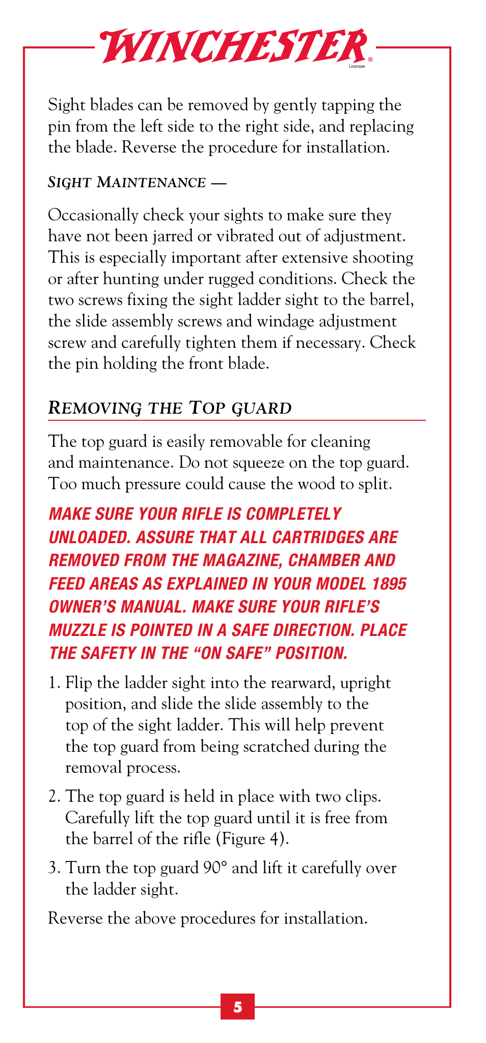 Winchester Repeating Arms 1895 Saddle Ring Carbine User Manual | Page 7 / 12