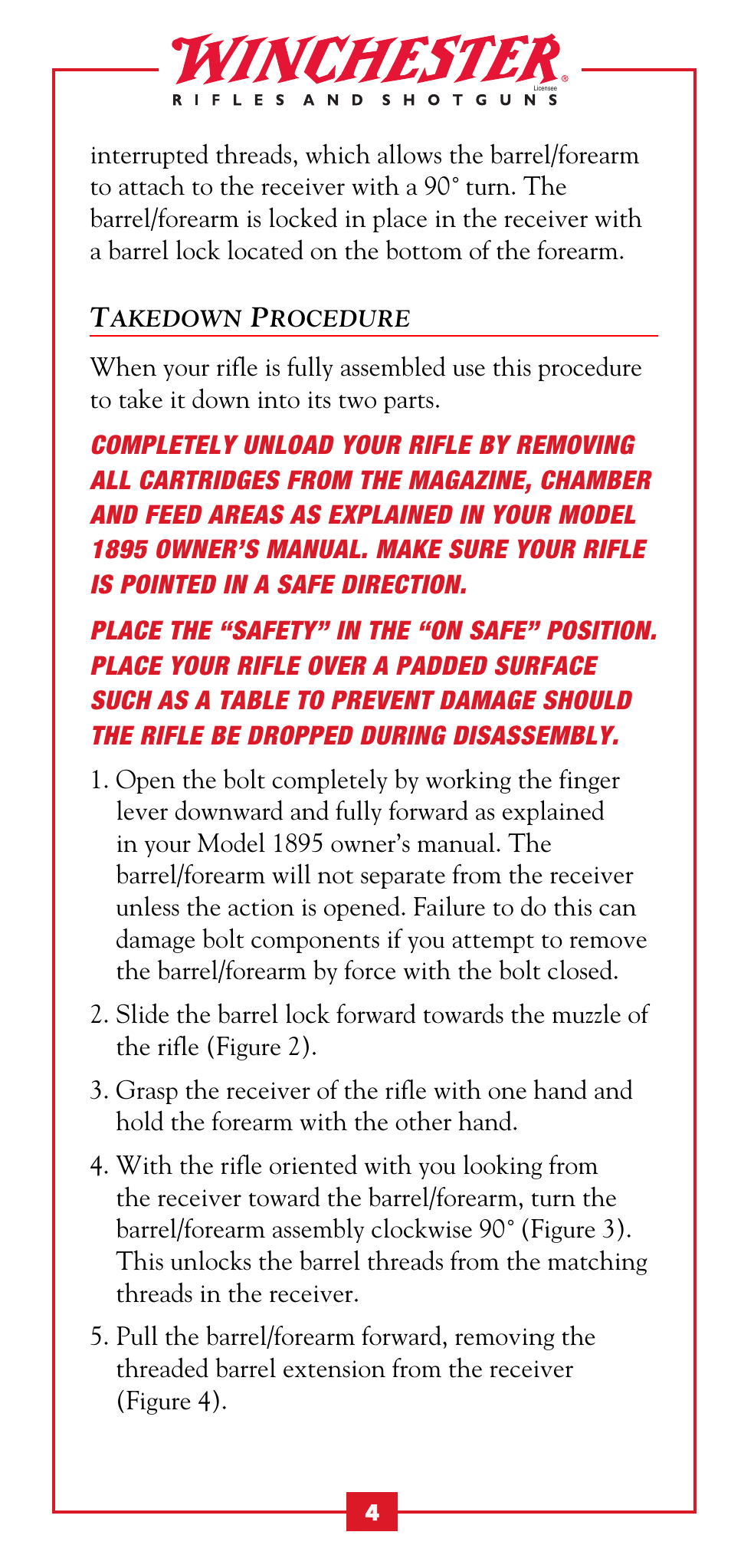 Winchester Repeating Arms 1895 Take Down User Manual | Page 6 / 15