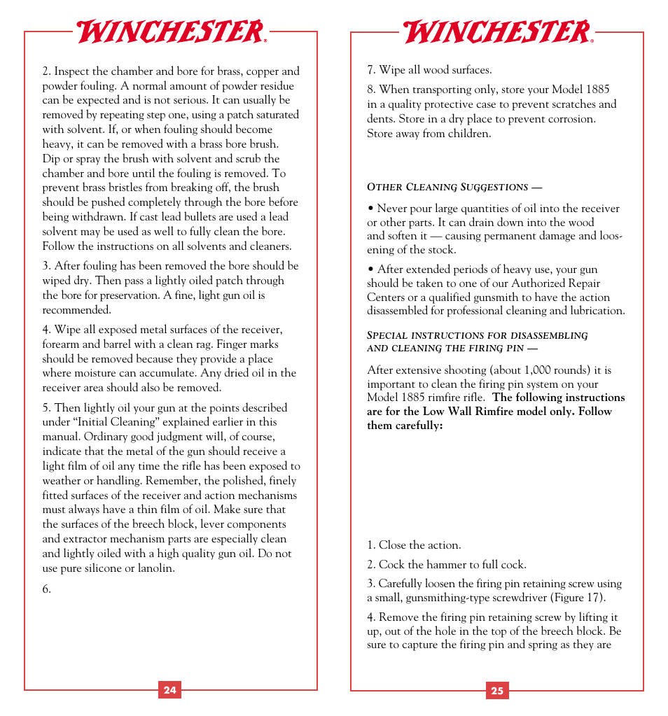 Winchester Repeating Arms 1885 Rimfire User Manual | Page 14 / 21