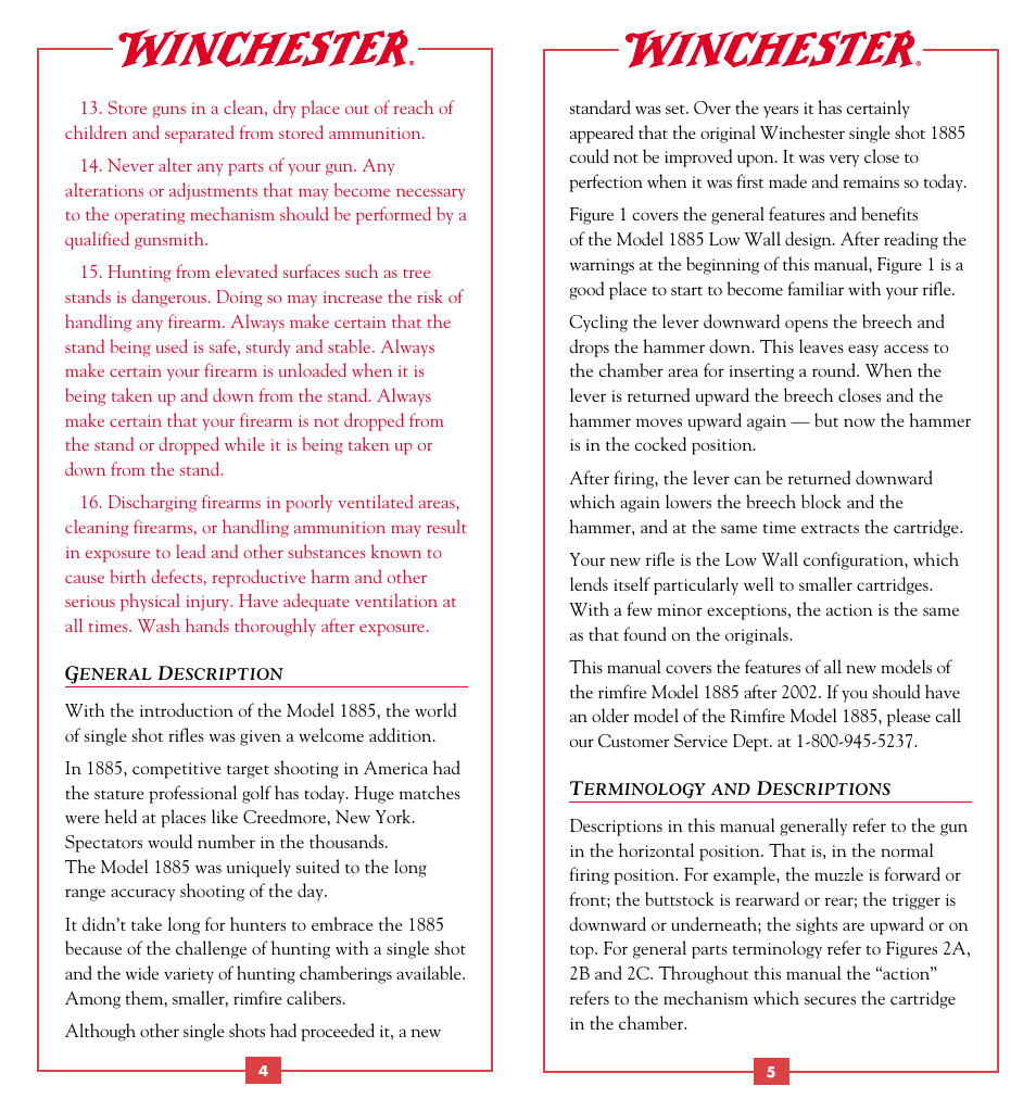 Winchester Repeating Arms 1885 Rimfire User Manual | Page 4 / 21