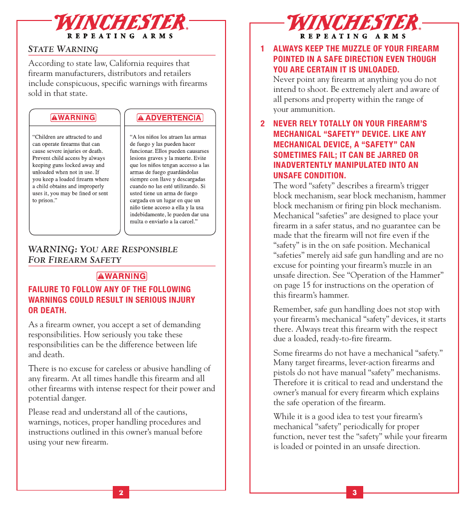 Winchester Repeating Arms 1873 User Manual | Page 3 / 19