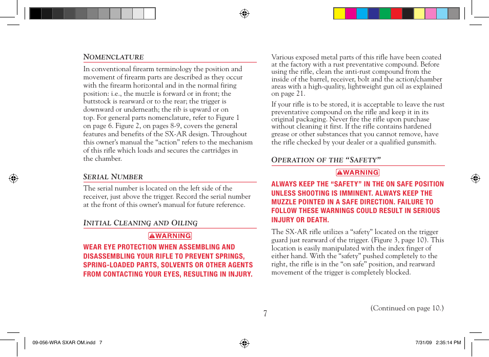 Winchester Repeating Arms SX-AR (Historic Manual) User Manual | Page 9 / 32
