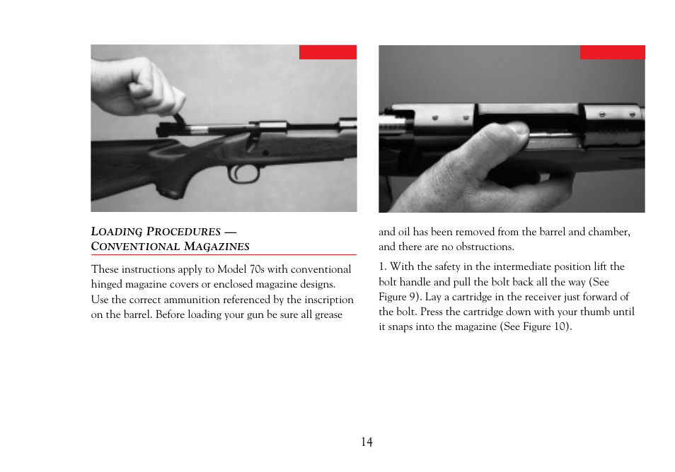 Loading procedures — magazines | Winchester Repeating Arms 70 (Historic Manual) User Manual | Page 15 / 31