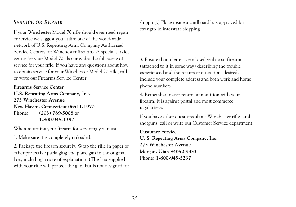 Winchester Repeating Arms 70 (Historic Manual) User Manual | Page 26 / 31