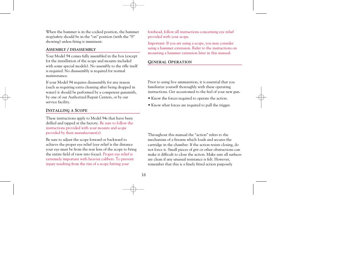 Winchester Repeating Arms 94 Top Tang Safety (Historic Manual) User Manual | Page 16 / 32