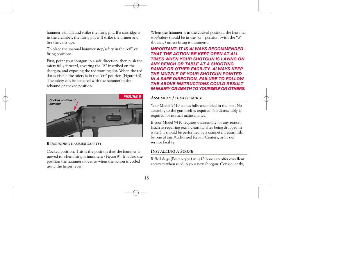 Winchester Repeating Arms 9410 Top Tang Safety (Historic Manual) User Manual | Page 18 / 44