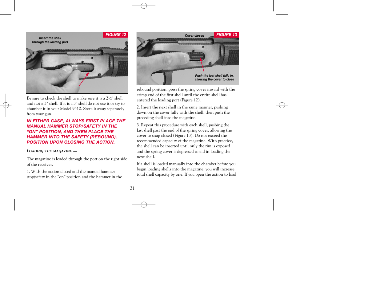 Winchester Repeating Arms 9410 Top Tang Safety (Historic Manual) User Manual | Page 21 / 44
