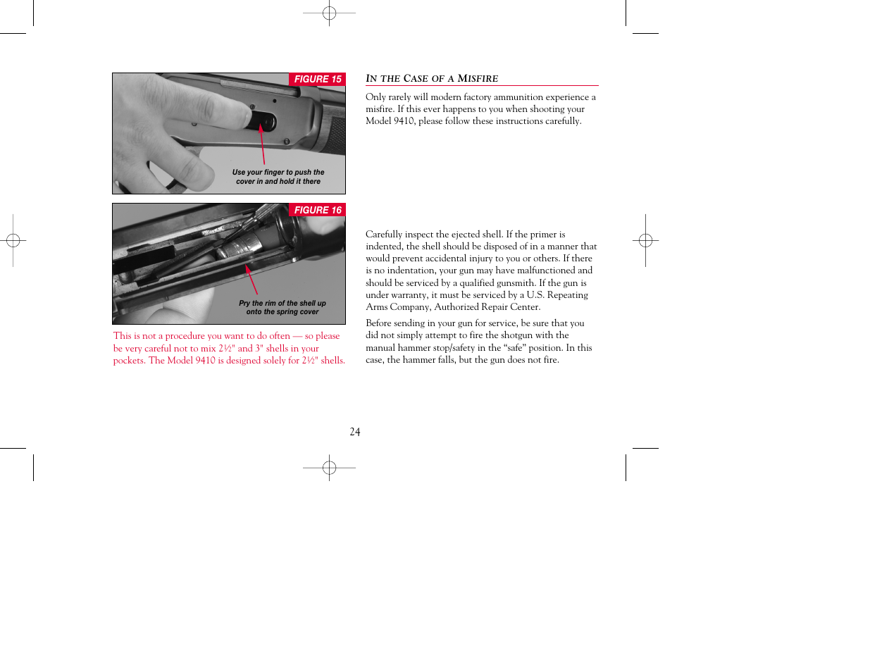 Winchester Repeating Arms 9410 Top Tang Safety (Historic Manual) User Manual | Page 24 / 44