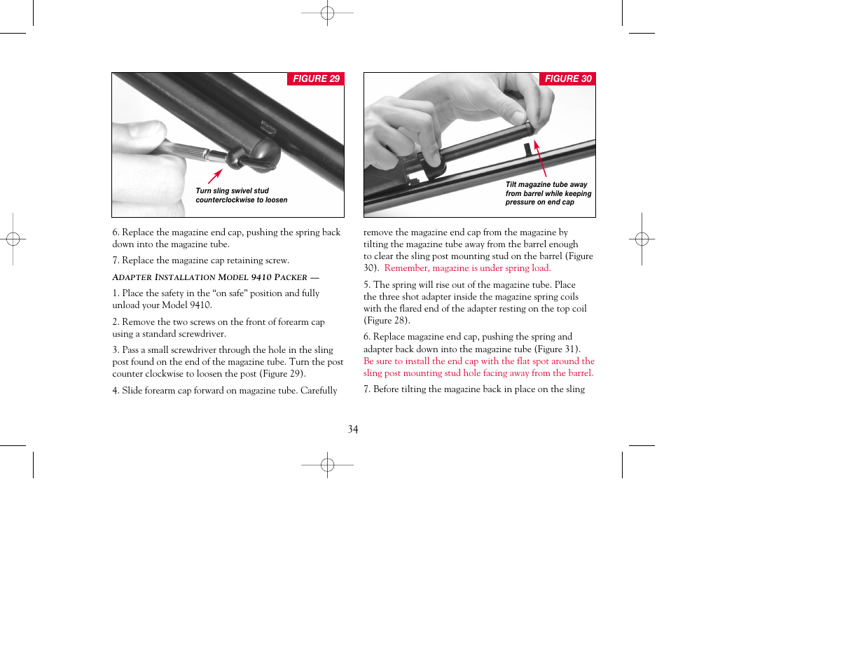 Winchester Repeating Arms 9410 Top Tang Safety (Historic Manual) User Manual | Page 34 / 44