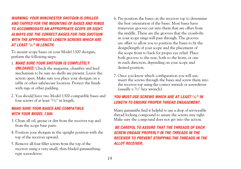 Winchester Repeating Arms 1300 (Historic Manual) User Manual | Page 21 / 34