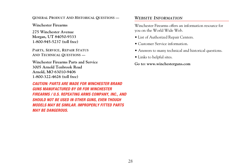 Winchester Repeating Arms 1300 (Historic Manual) User Manual | Page 30 / 34