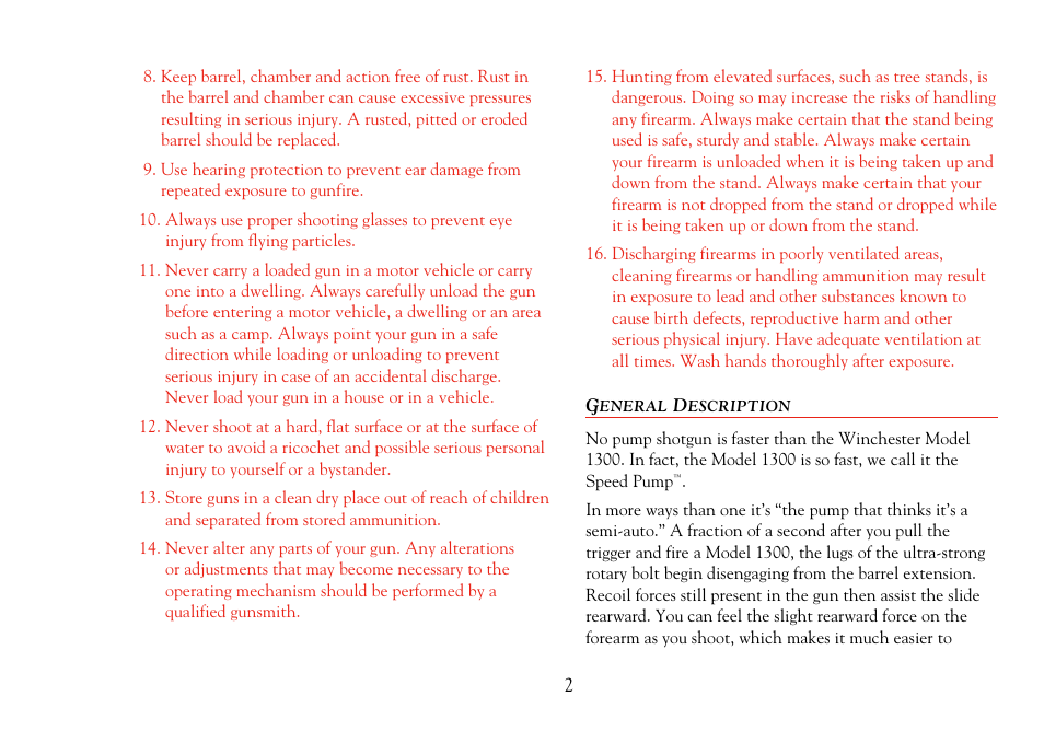 Winchester Repeating Arms 1300 (Historic Manual) User Manual | Page 4 / 34