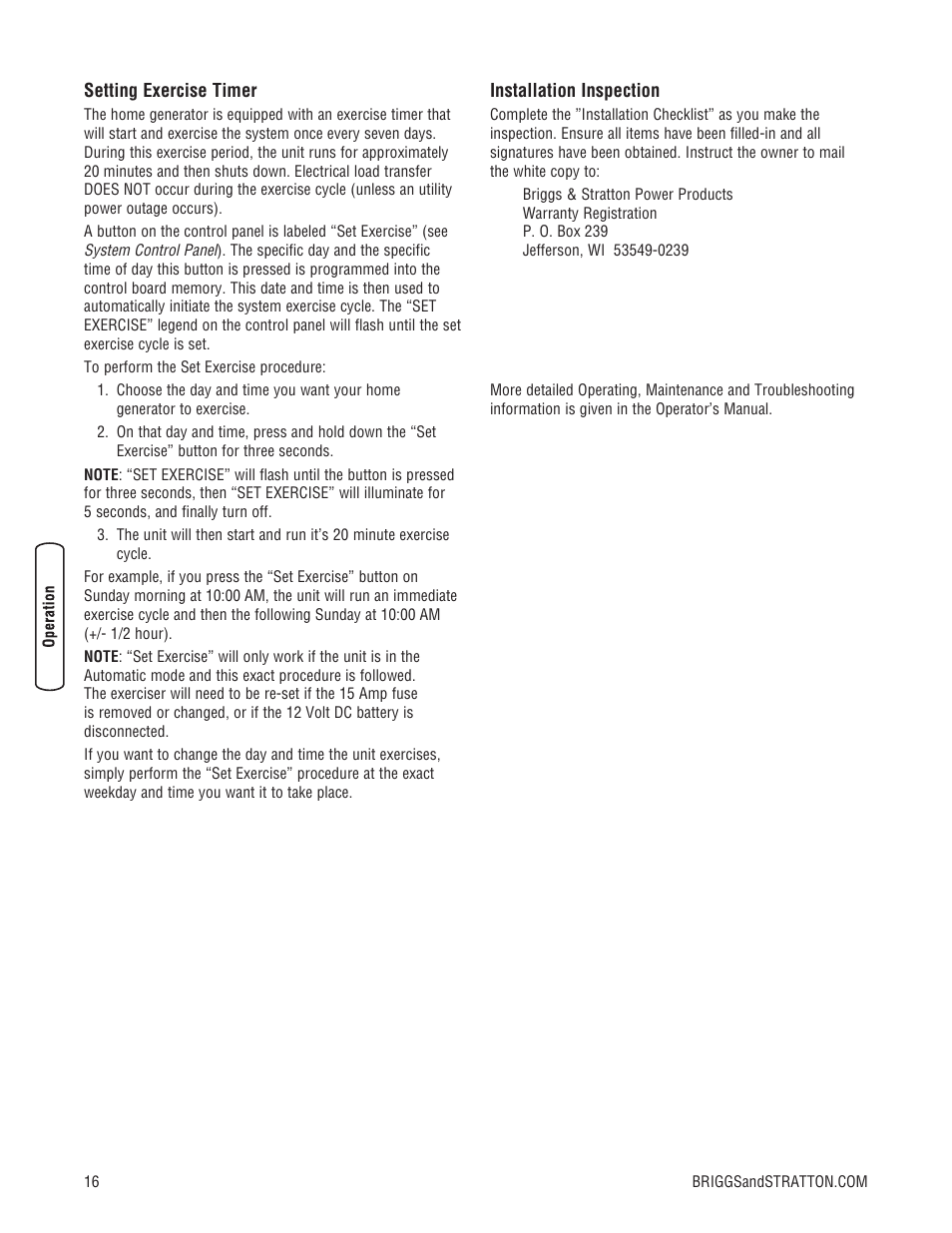 Briggs & Stratton 10000 Watt User Manual | Page 16 / 52