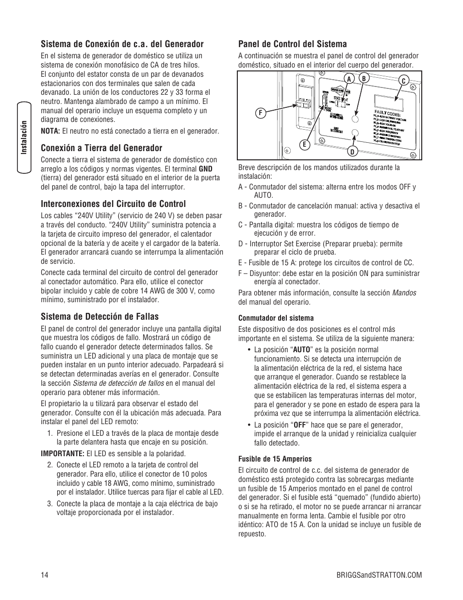 Briggs & Stratton 10000 Watt User Manual | Page 30 / 52
