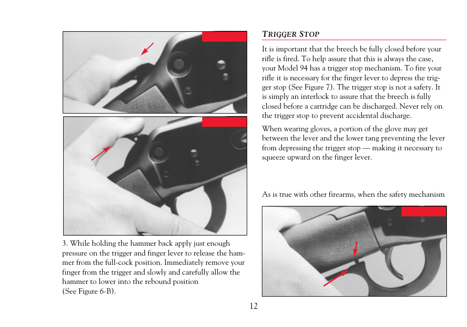 Trigger stop | Winchester Repeating Arms 94 Cross Bolt Safety (Historic Manual) User Manual | Page 14 / 34