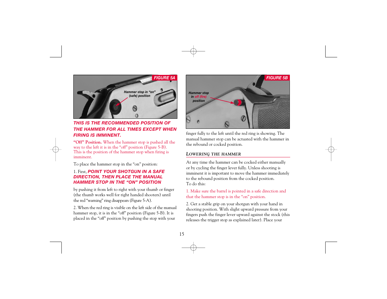 Lowering the hammer | Winchester Repeating Arms 9410 Cross Bolt Safety (Historic Manual) User Manual | Page 15 / 40