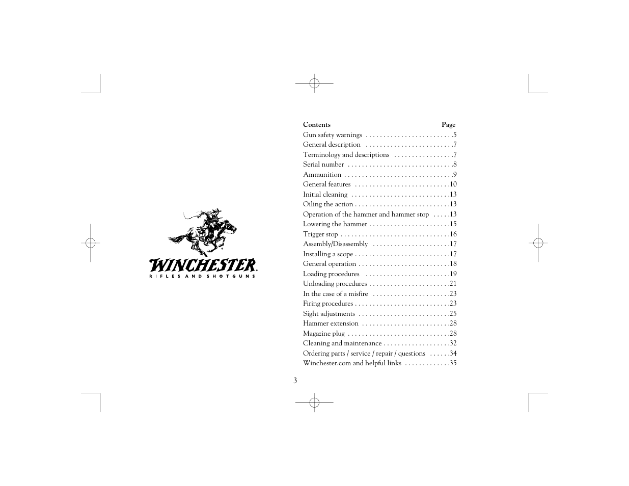 Winchester Repeating Arms 9410 Cross Bolt Safety (Historic Manual) User Manual | Page 3 / 40