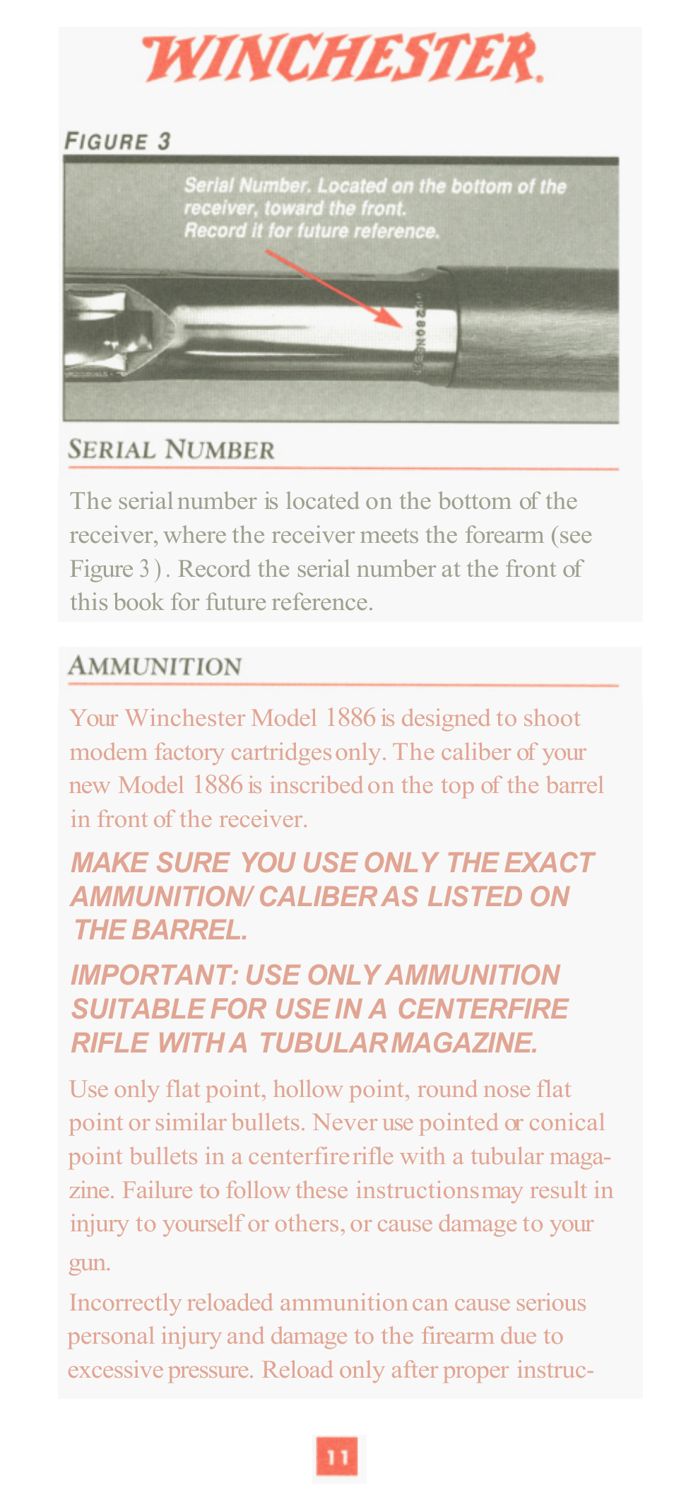 Winchester Repeating Arms 1886 (Historic Manual) User Manual | Page 13 / 43