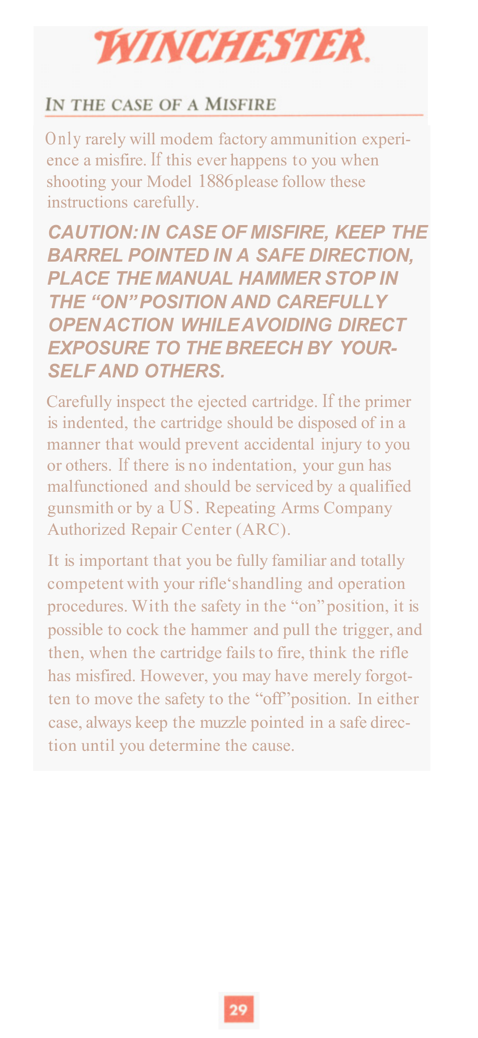 Winchester Repeating Arms 1886 (Historic Manual) User Manual | Page 31 / 43